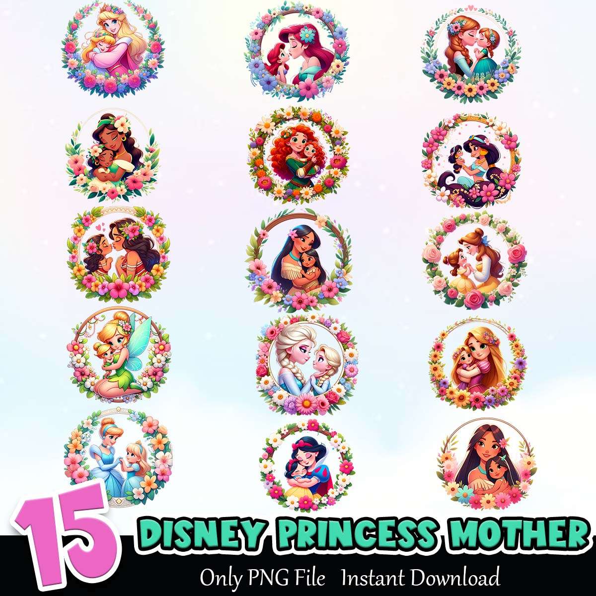 Disney Princess Mother Bundle PNG Instant Download