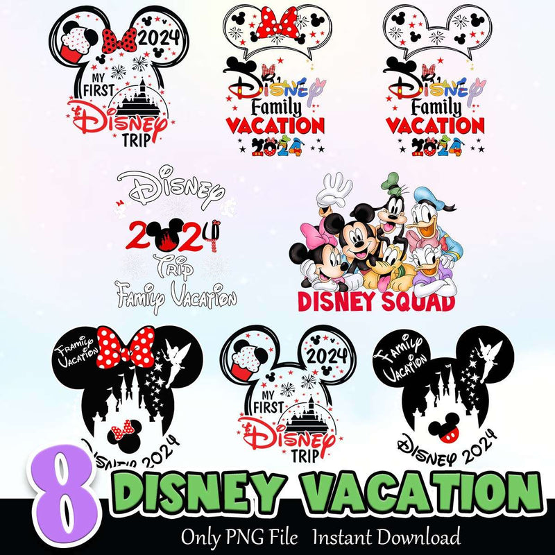 2024 Disney Vacation PNG Bundle Sublimation Instant Download