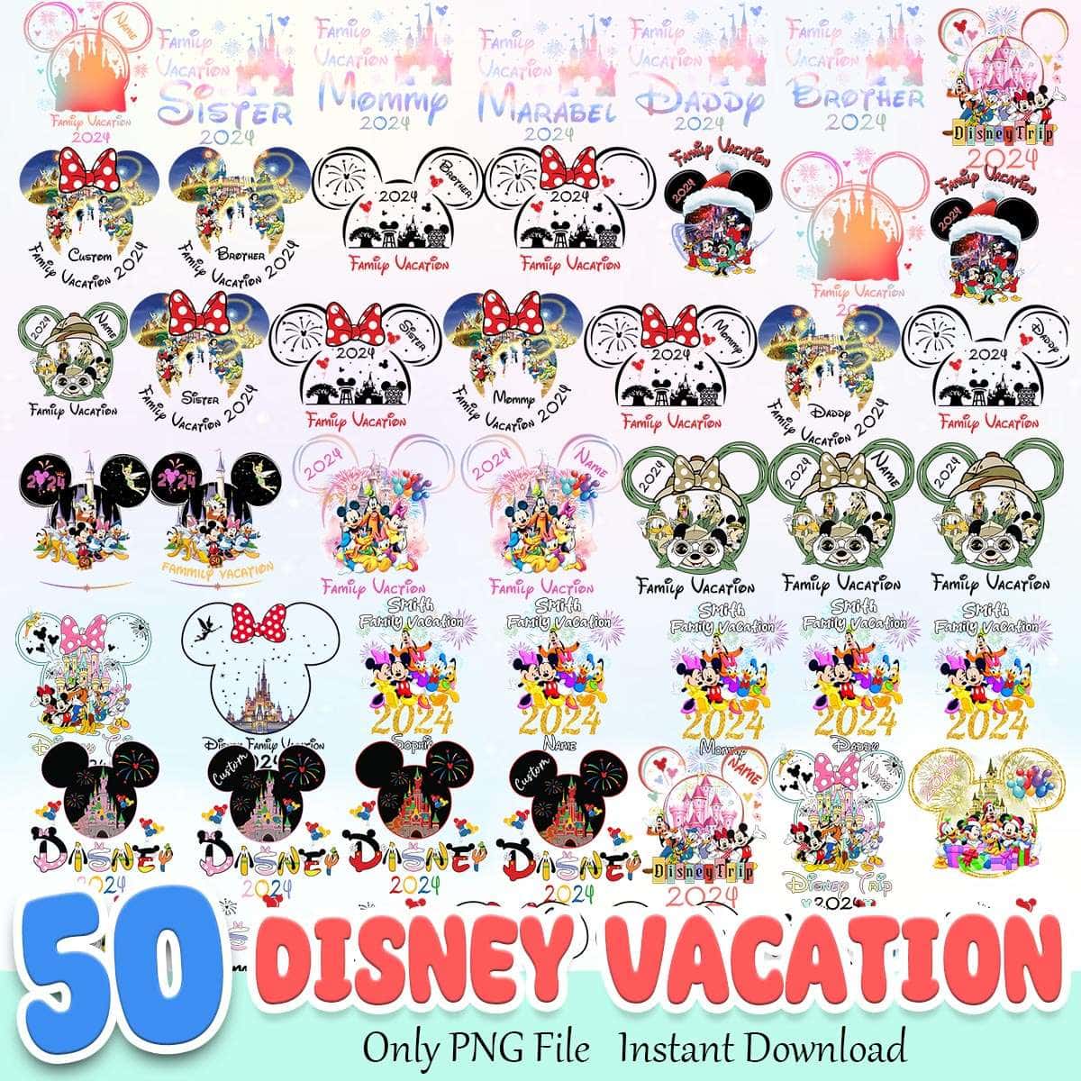 Disney Family Vacation Bundle PNG 50+ Family Trip 2024 PNG Instant Download