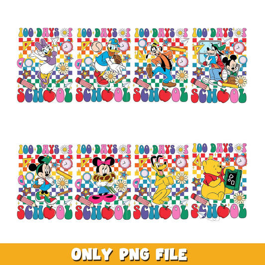 100th Day of School bundle png,  Disney cartoon png, Digital download