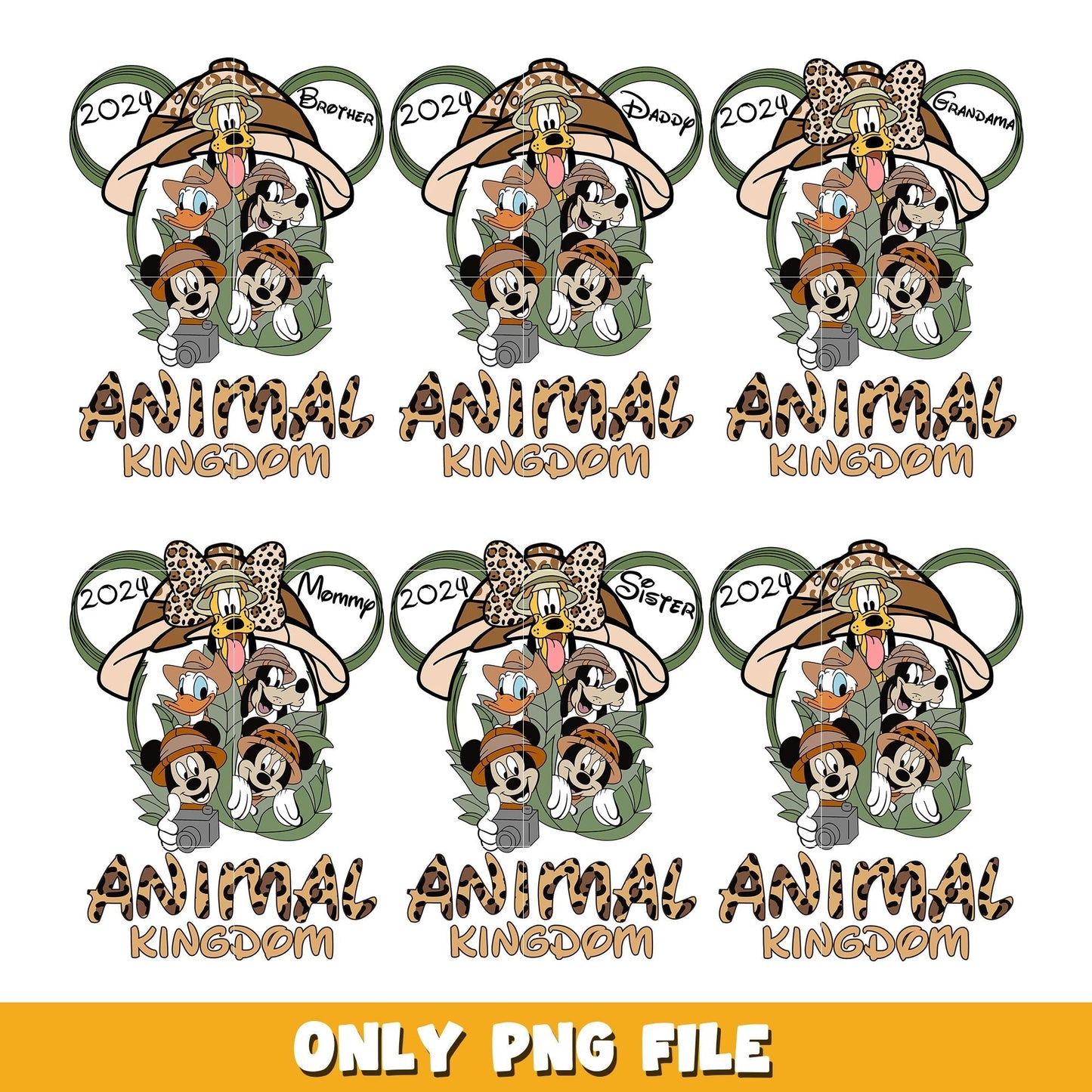 Disney Animal Kingdom Family bundle png,  Disney cartoon png, Digital download