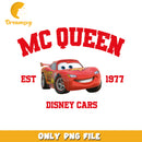 Disney Cars Lightning McQueen PNG Graphic Design File