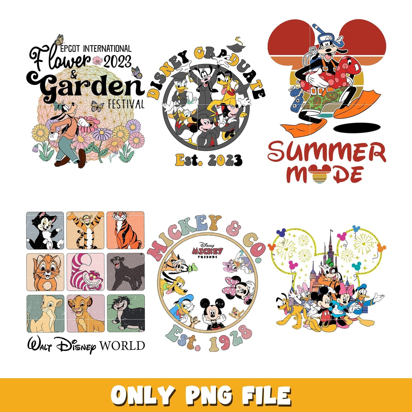 Mickey Friends Family bundle png, Disney cartoon png, Digital download