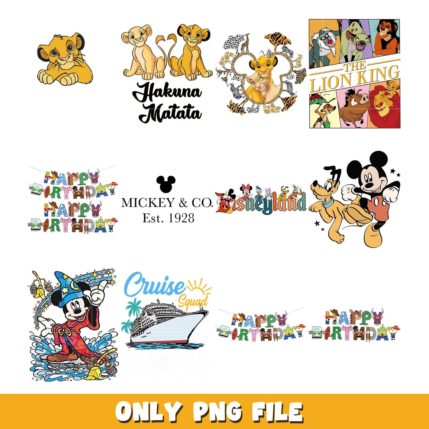 Lion King and friends bundle png, Disney cartoon png, Digital download