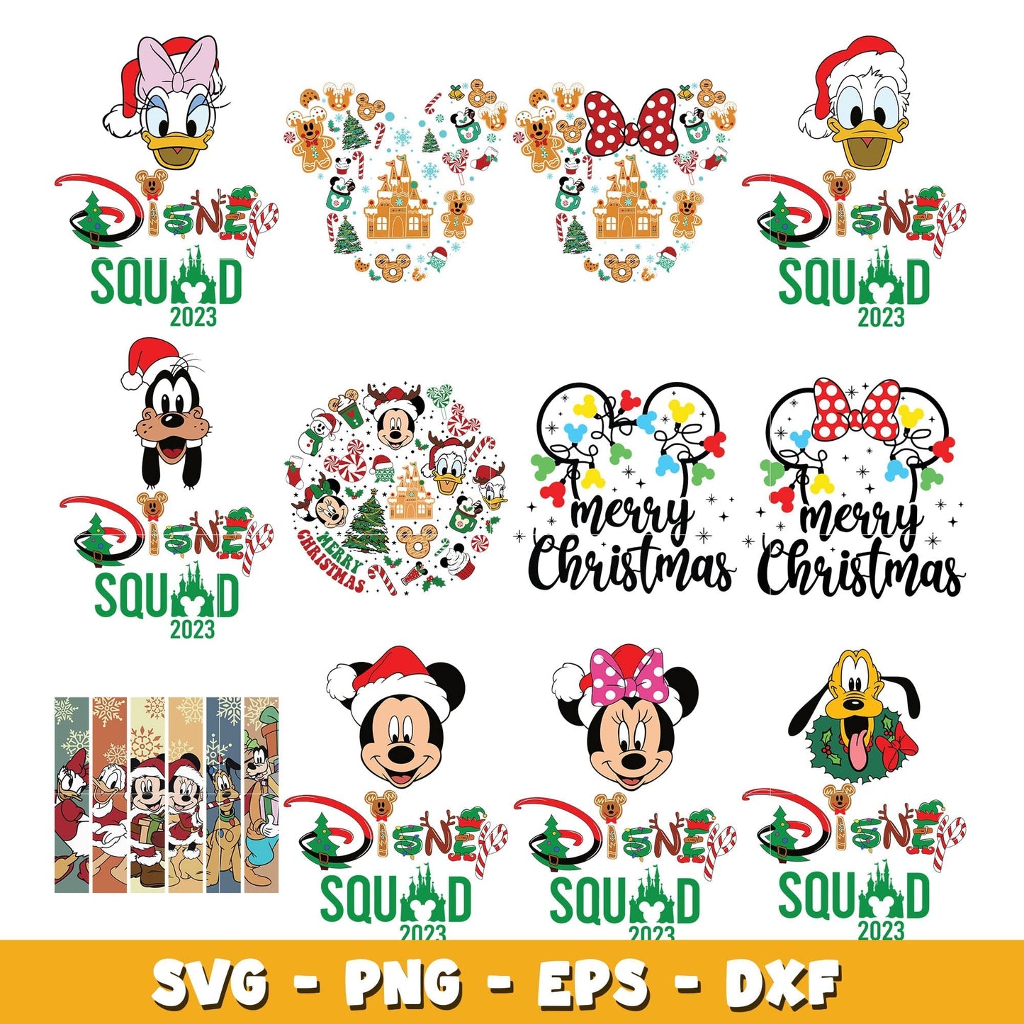 Disney Mouse Funny Christmas  bundle svg, Disney cartoon svg, Digital download