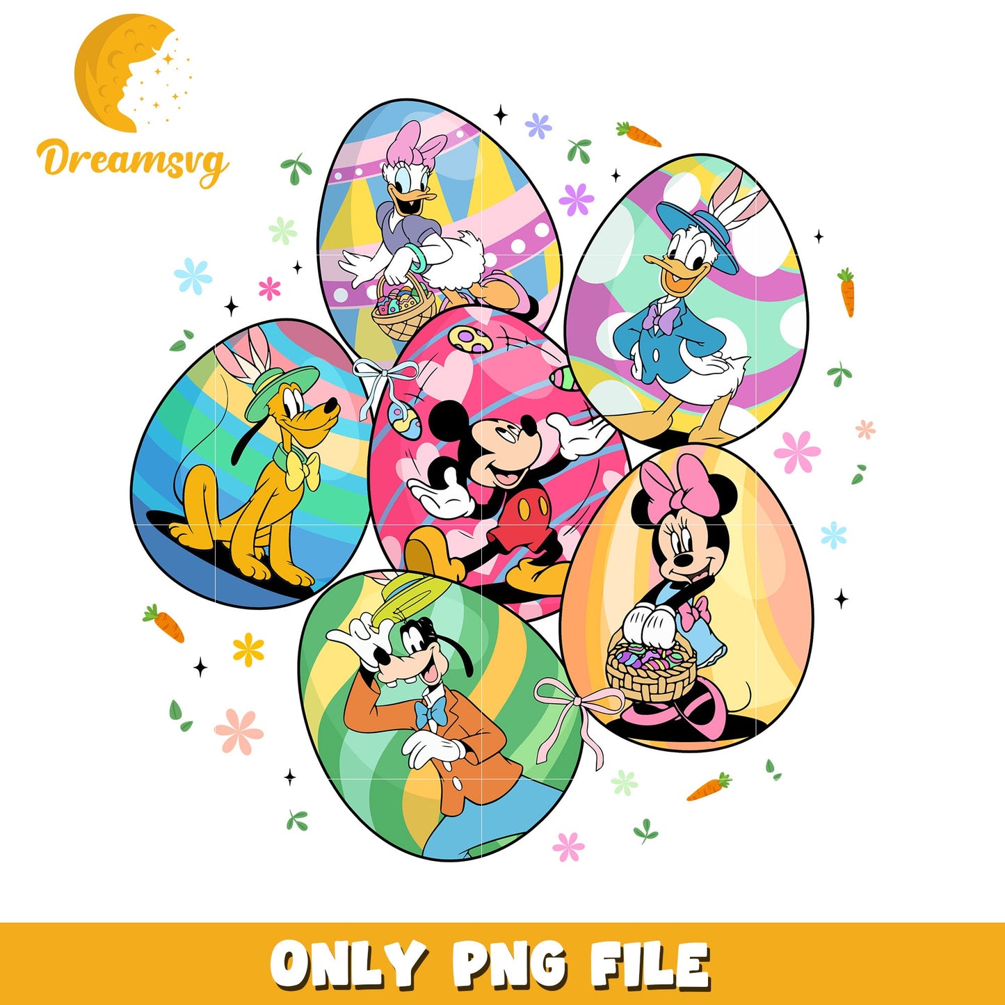 Disney Easter Eggs PNG Mickey, Minnie, Goofy & More