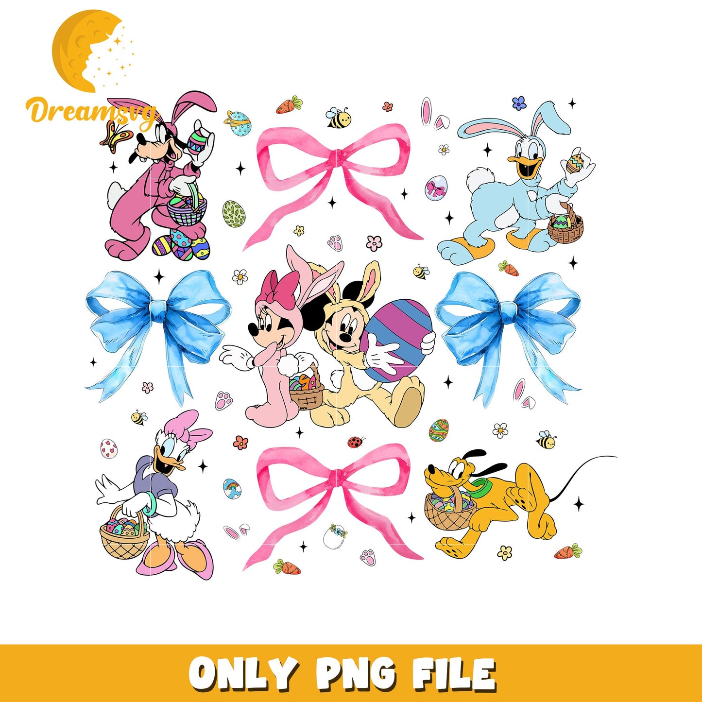 Disney Easter PNG Mickey Minnie Goofy Pluto Daisy