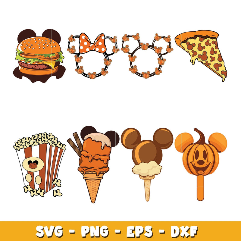 Mickey Disney fall vibes svg bundle, Disney fall svg, Disney svg