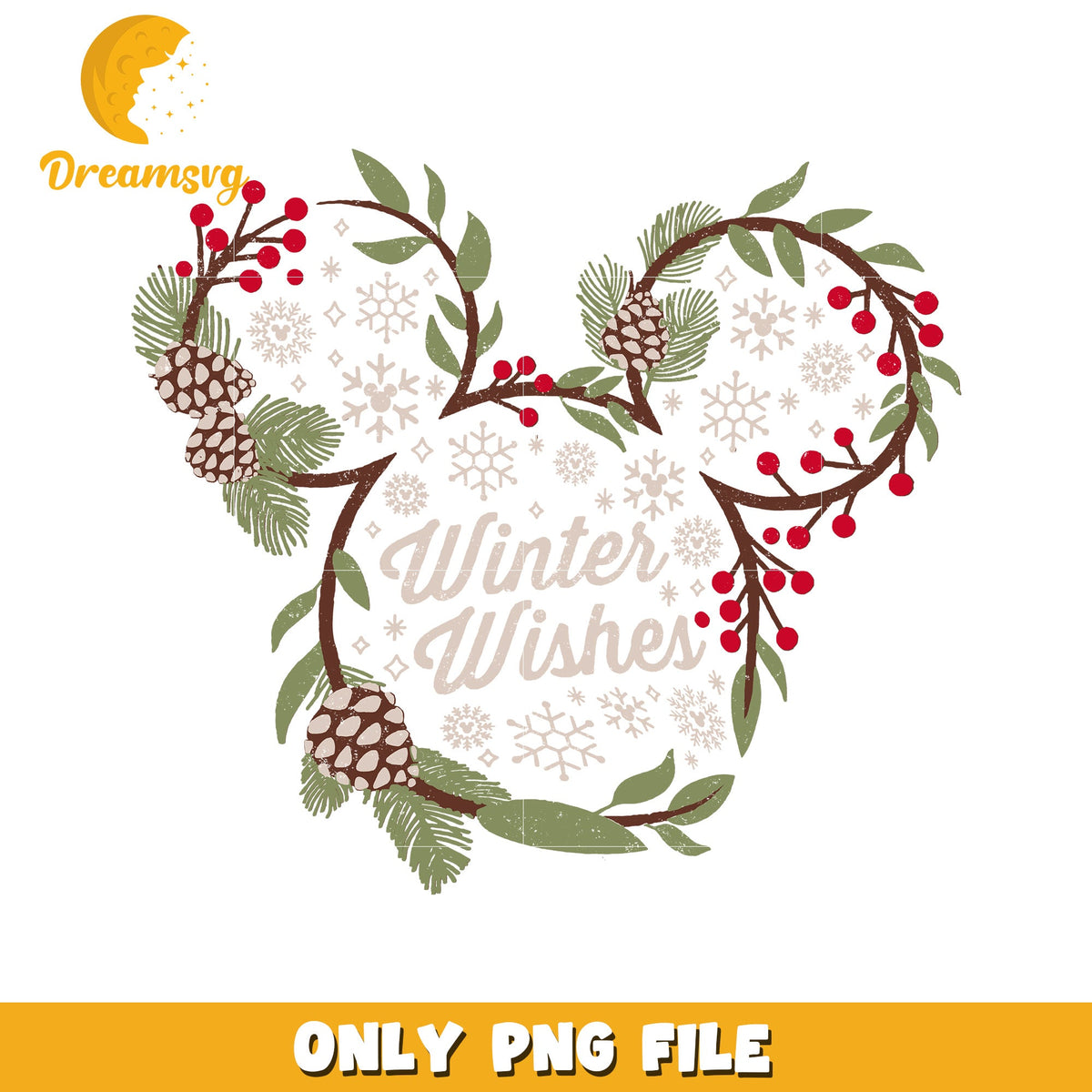 Disney Mickey png, disney cozy png, holiday glow png
