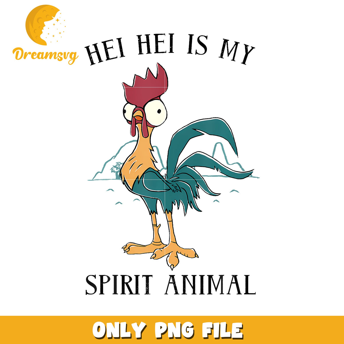 Disney Moana Hei Hei Is My Spirit Animal png, halloween season png, halloween era png
