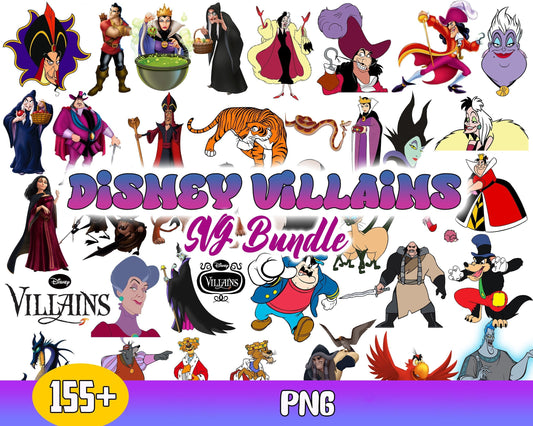 155+ Disney Villains Bundle PNG - Digital Download