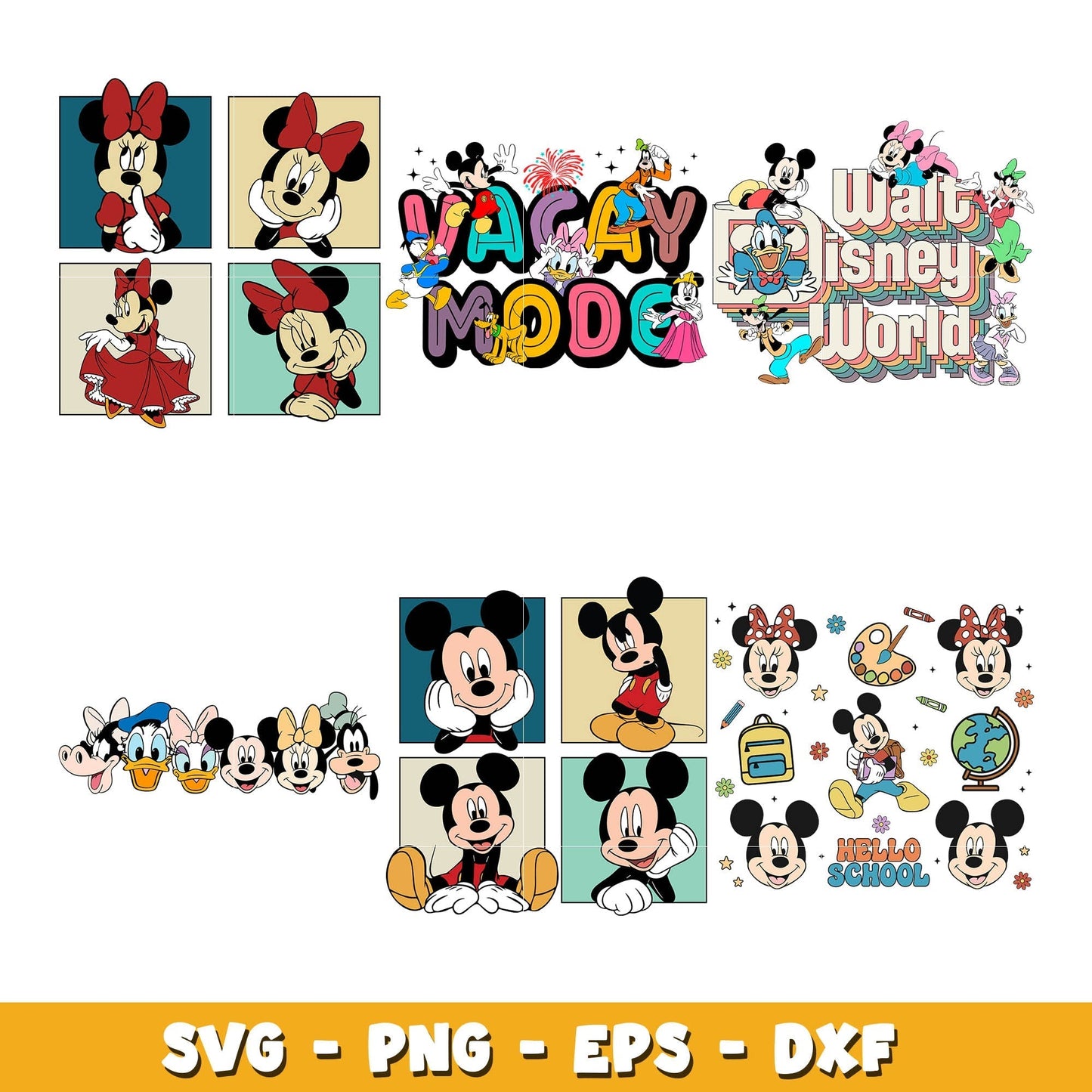 Disney mickey friends vacay mode svg bundle, Disney mickey svg, Disney svg