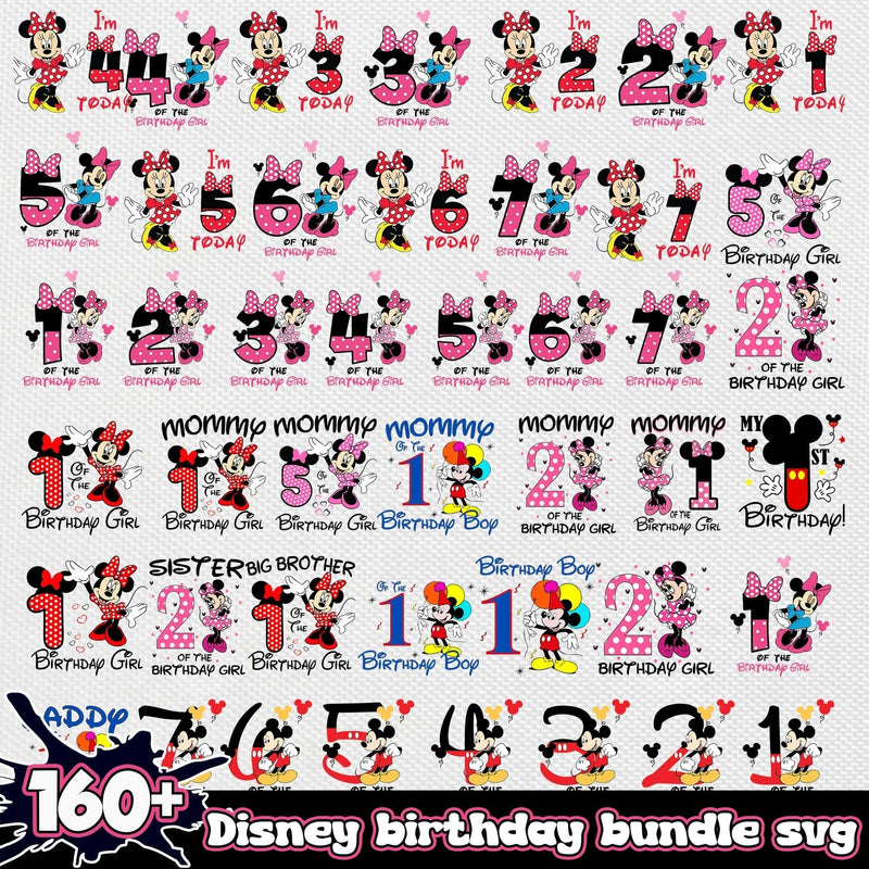 Disney Birthday Numbers SVG, Disney Birthday Numbers SVG Cricut, Birthday Numbers Clipart