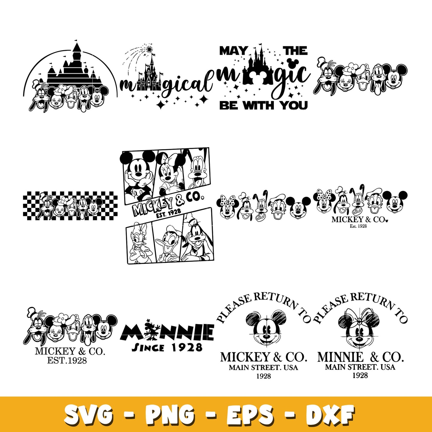 Mega Mickeyy & Friends  bundle svg, Disney svg, Digital download
