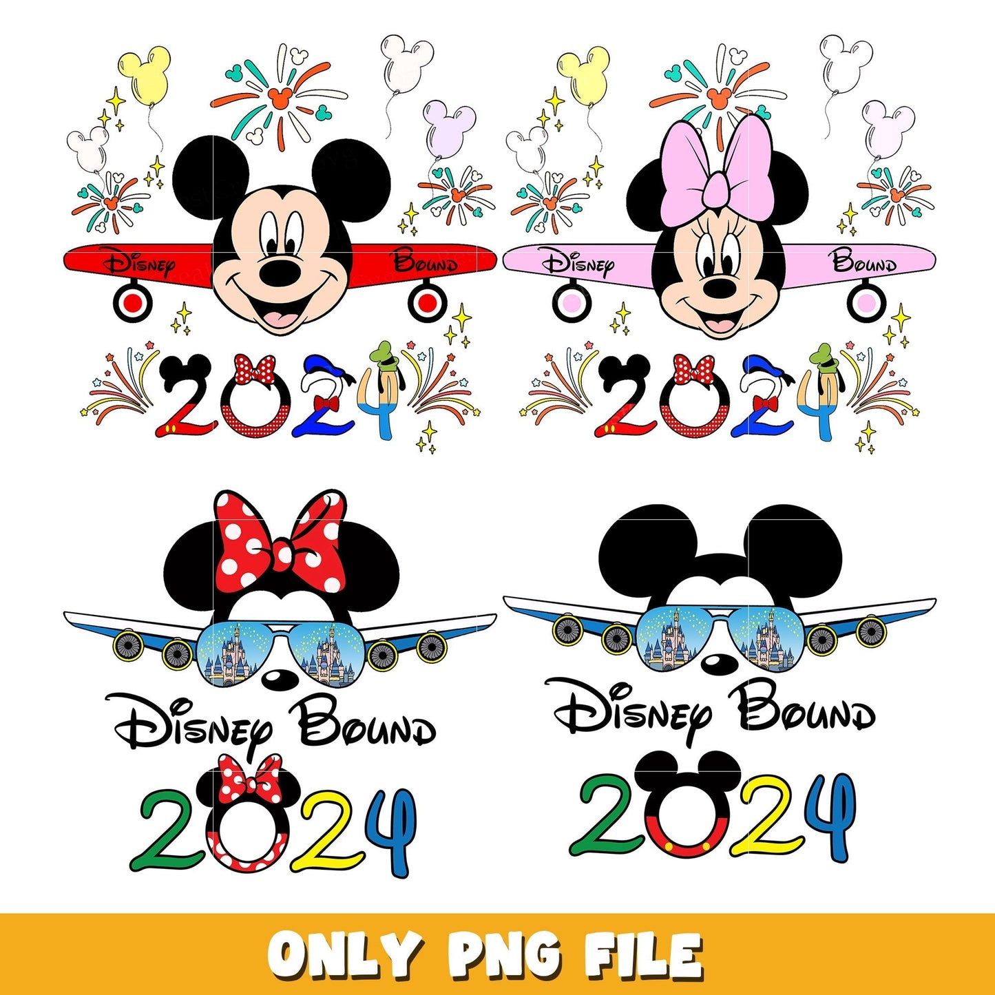 Disney Bound 2024 bundle png,  Disney cartoon png, Digital download