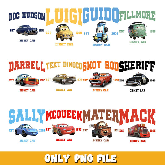 All disney car est png bundle, Disney car png, disney png