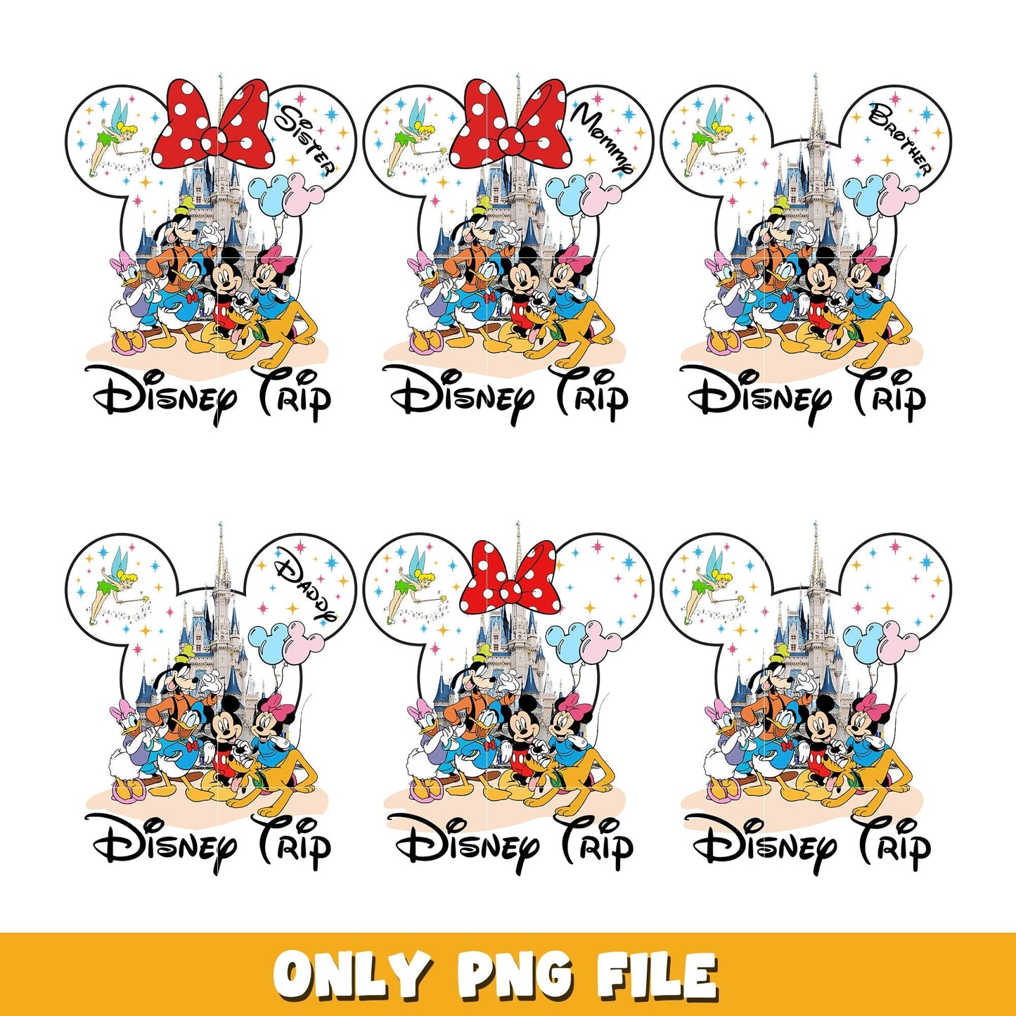 Mickey Mouse Head Disney Trip bundle png, Disney cartoon png, Digital download