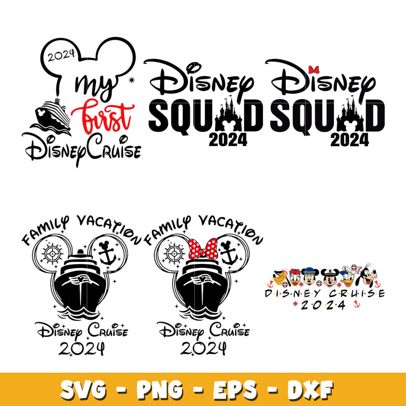 Mickey family vacation disney cruise 2024 bundle svg, Disney svg, Digital download