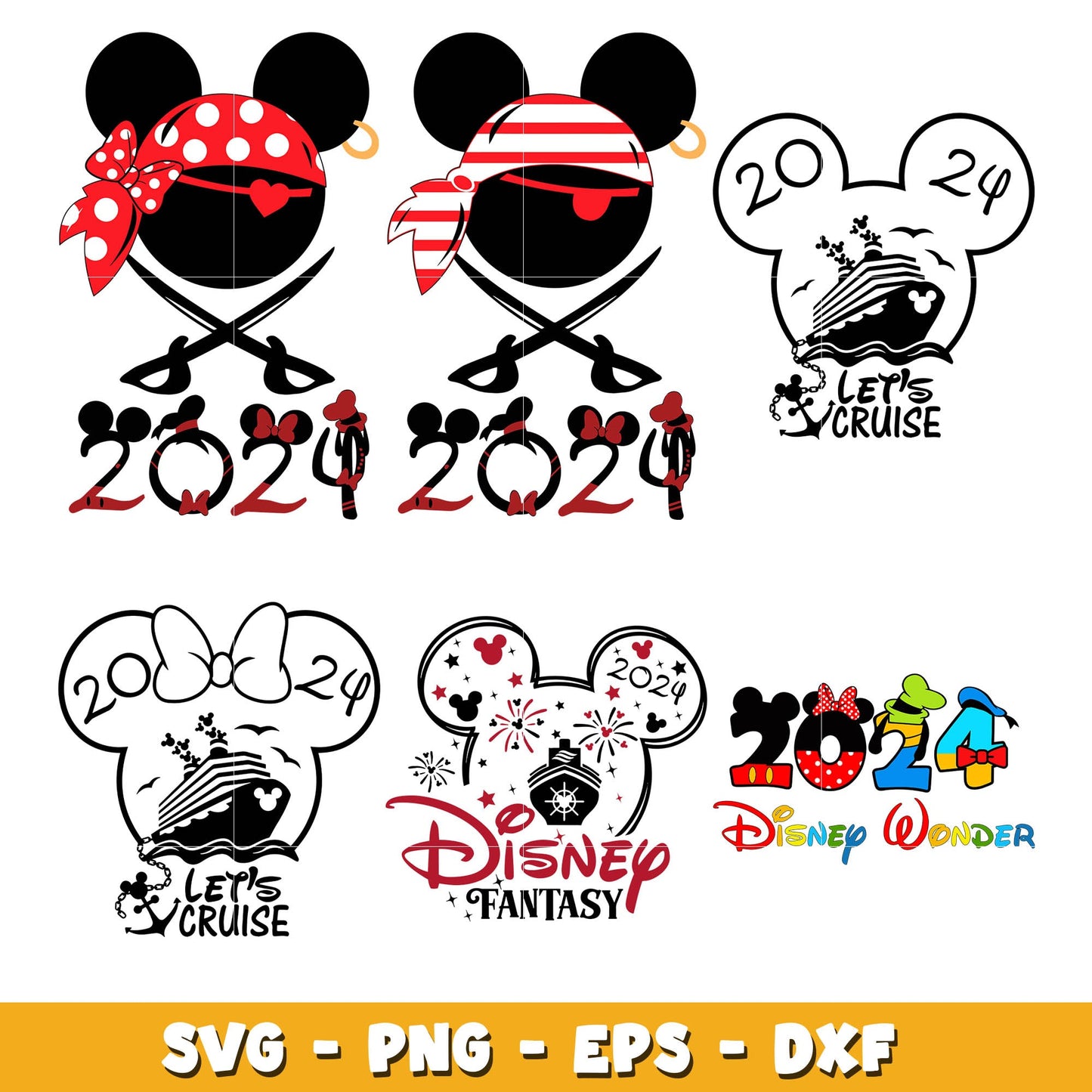 Disney Mickey Minnie  Cruise 2024 bundle svg, Disney svg, Digital download