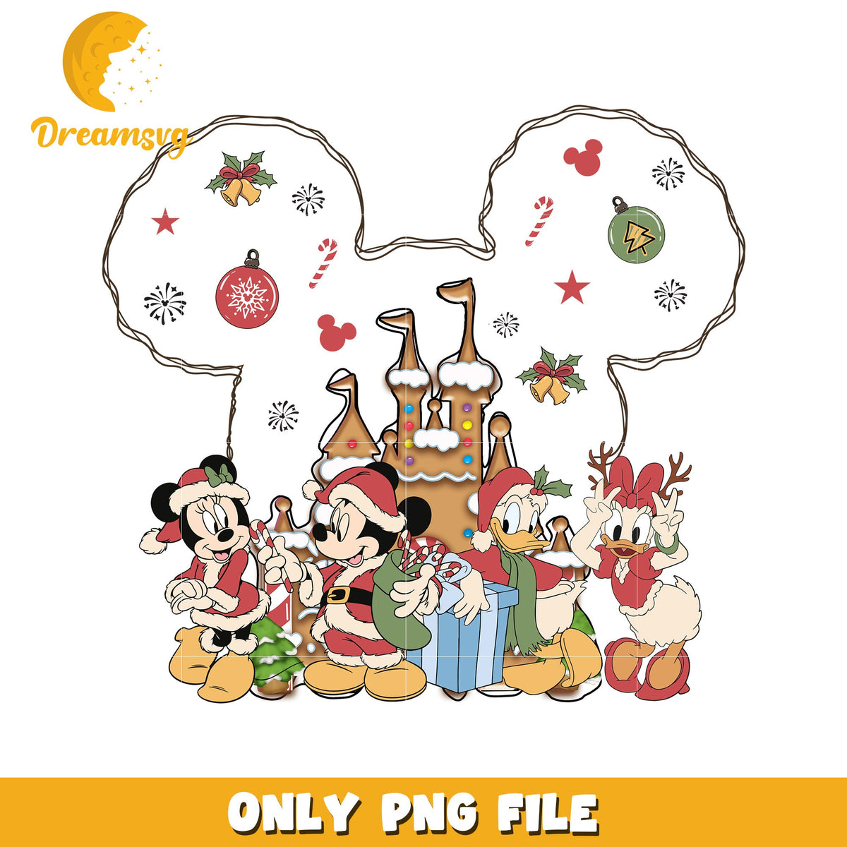 Disney character mickey design png, disney cozy png, holiday glow png