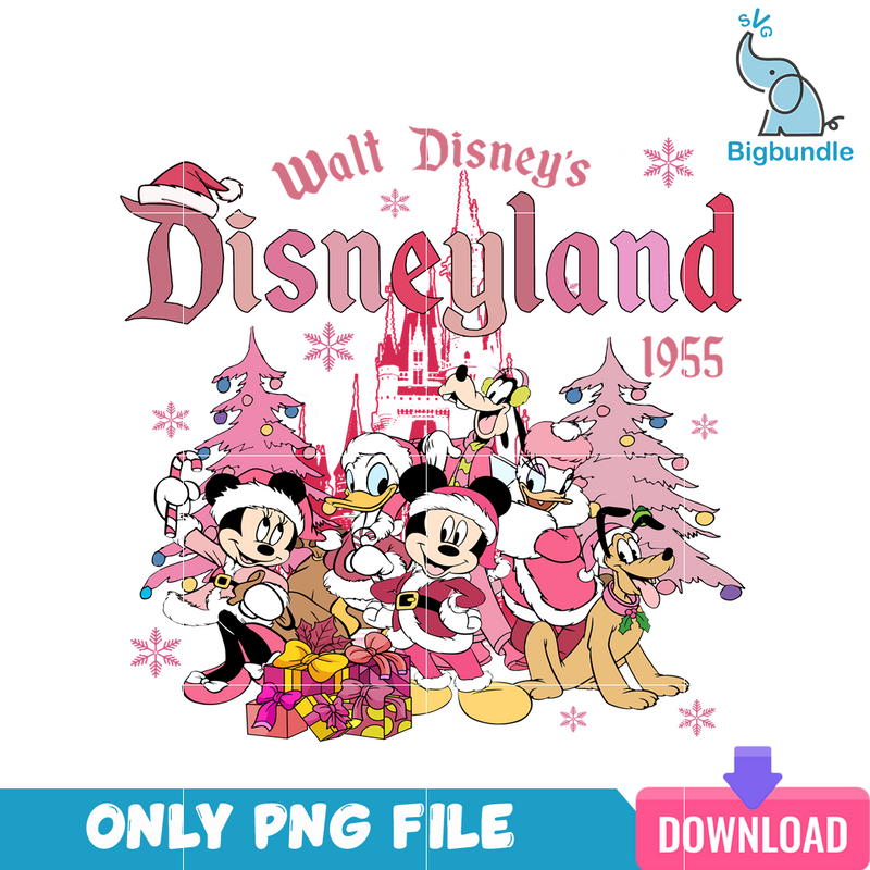 Walt Disneyland Pink Christmas PNG