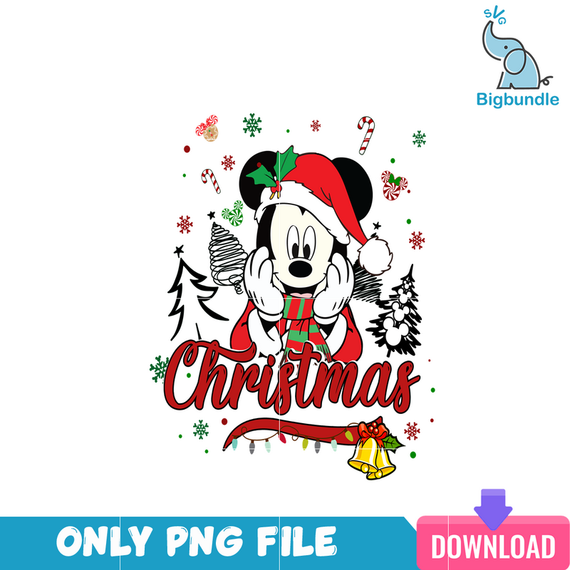 Disney Santa Mickey Merry Christmas PNG