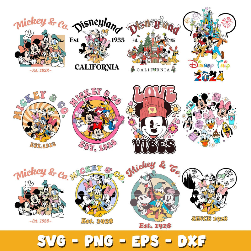 Mickey & Friends bundle svg, Disney cartoon svg, Digital download