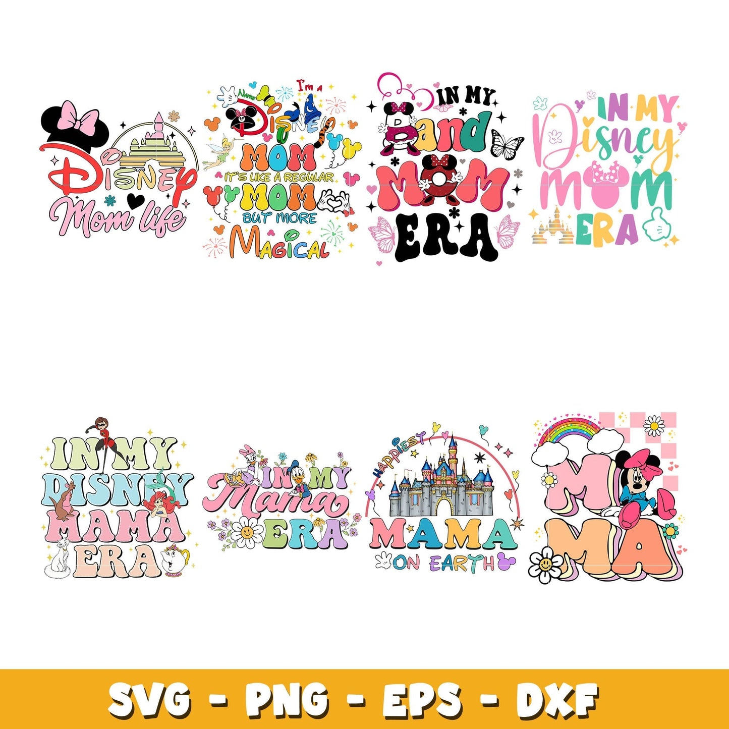 Disney mickey mom life svg bundle, Mother day svg, Disney svg