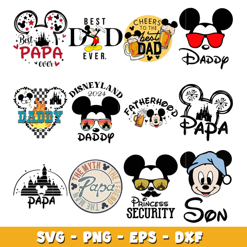 Mickey disney father day svg bundle, Father day svg, Disney svg