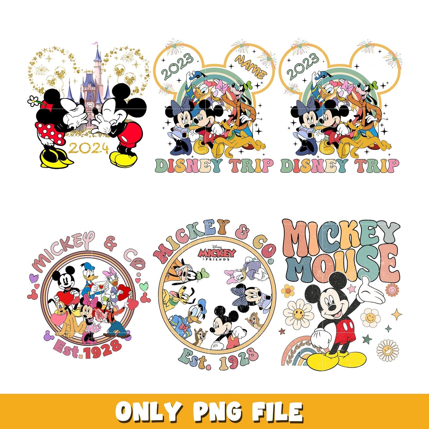 Mickey Mouse Disney Trip bundle png, Disney cartoon png, Digital download