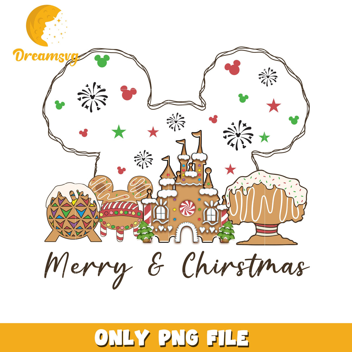 Disney gingerbread png, holiday cheer png, disney festive png