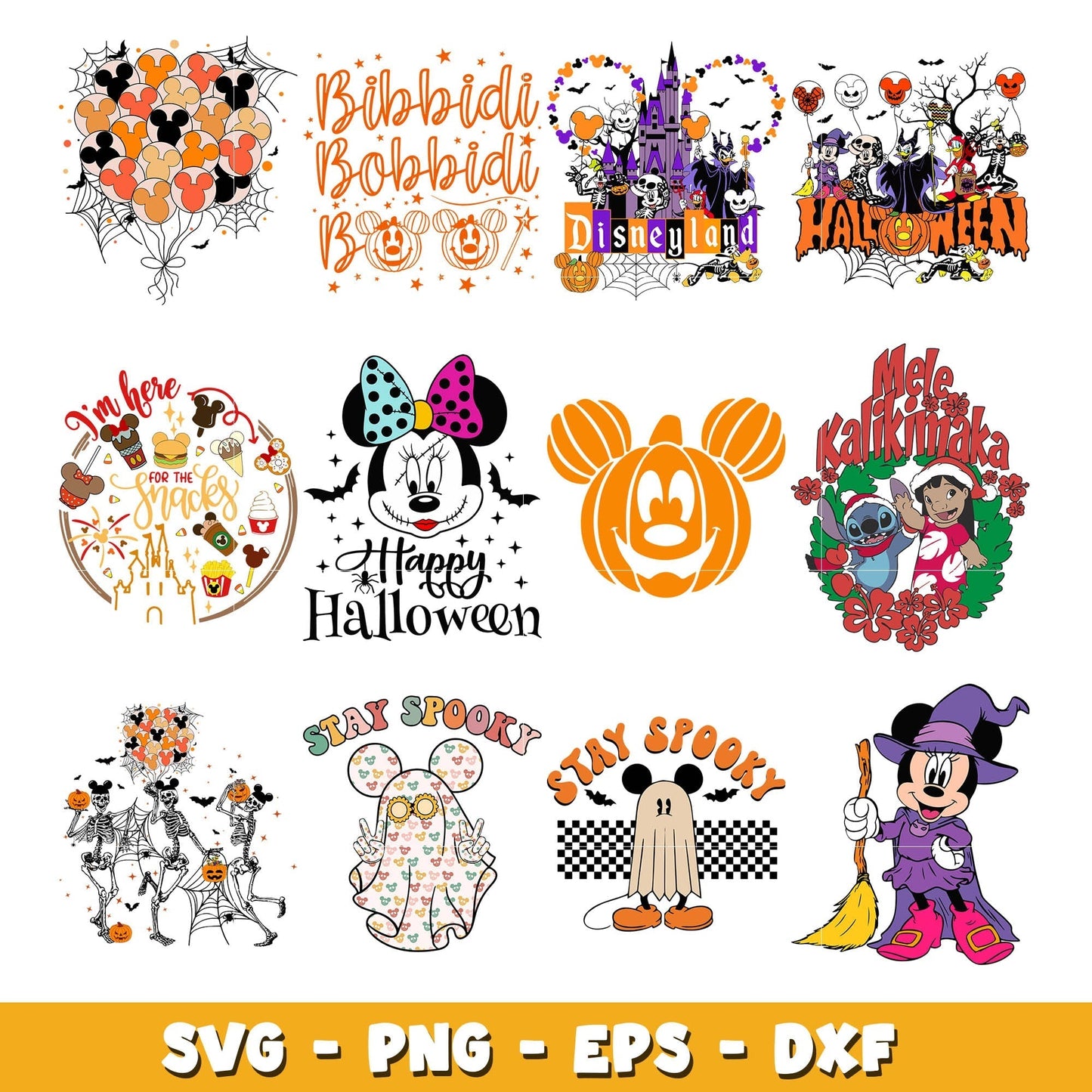 Disney mickey hello halloween svg bundle, Disney halloween svg, Disney svg