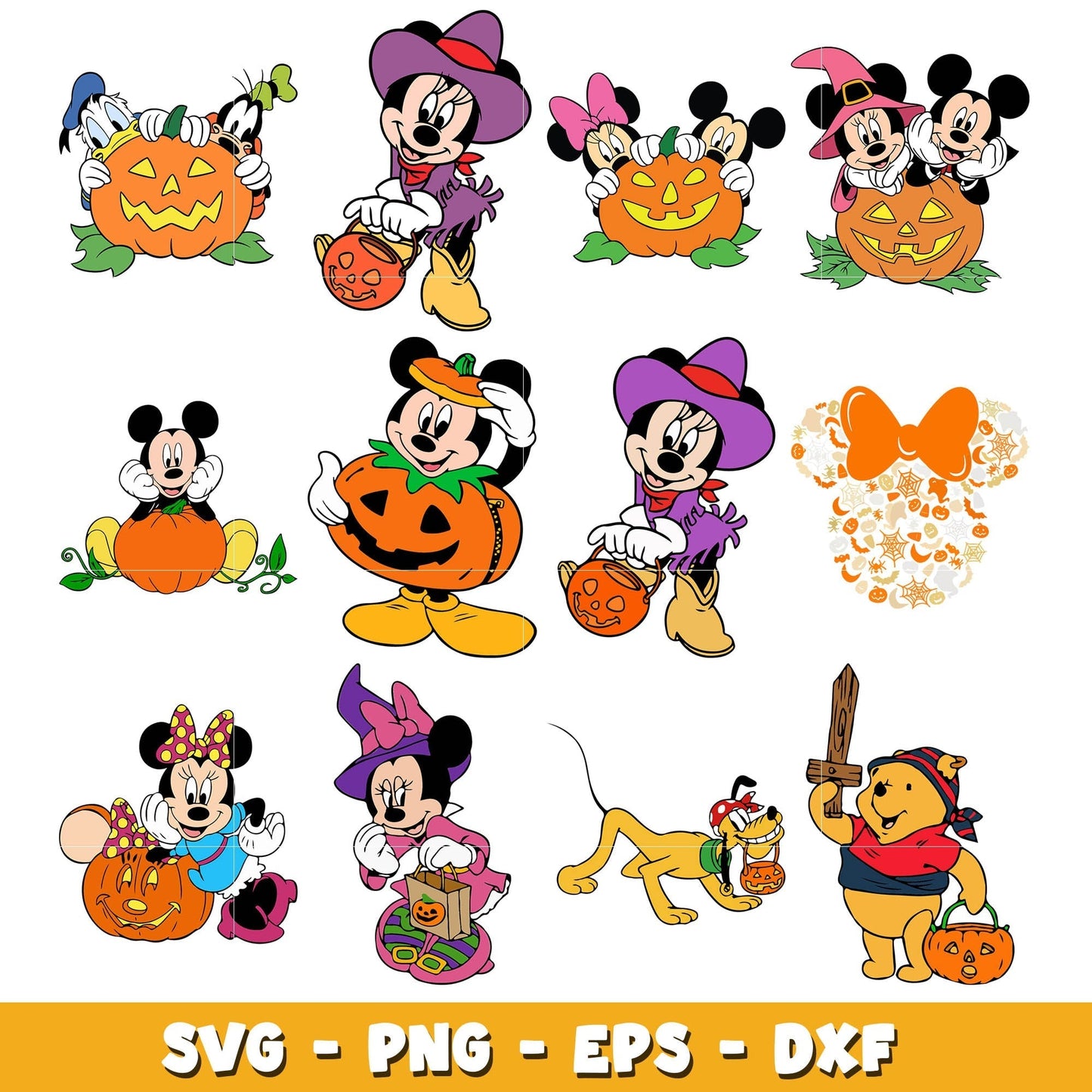 Disney mickey pumpkin svg bundle, Disney halloween svg, Disney svg