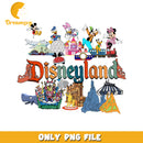 Disneyland Cartoon Characters Colorful PNG File Download