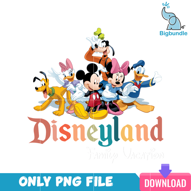 Disneyland White Family Vacation PNG