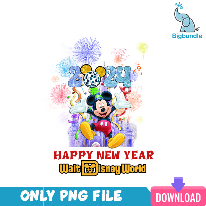 Happy New Year 2024 Walt Disney PNG