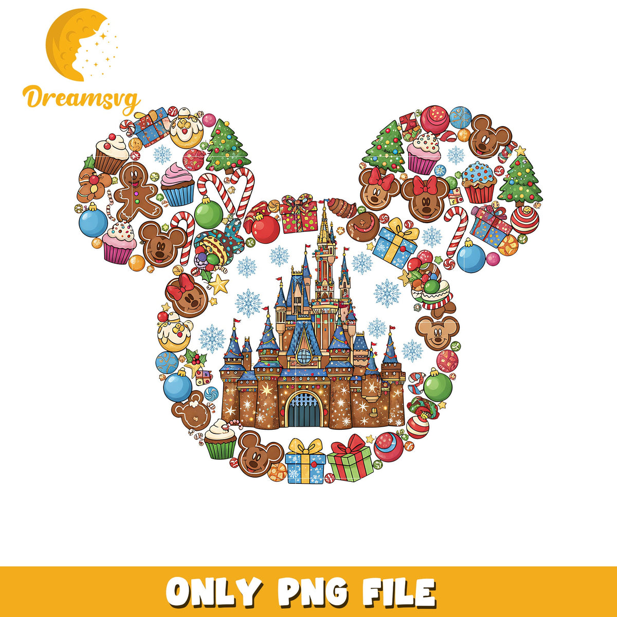 Disneyland mickey png, christmas season png, disney png