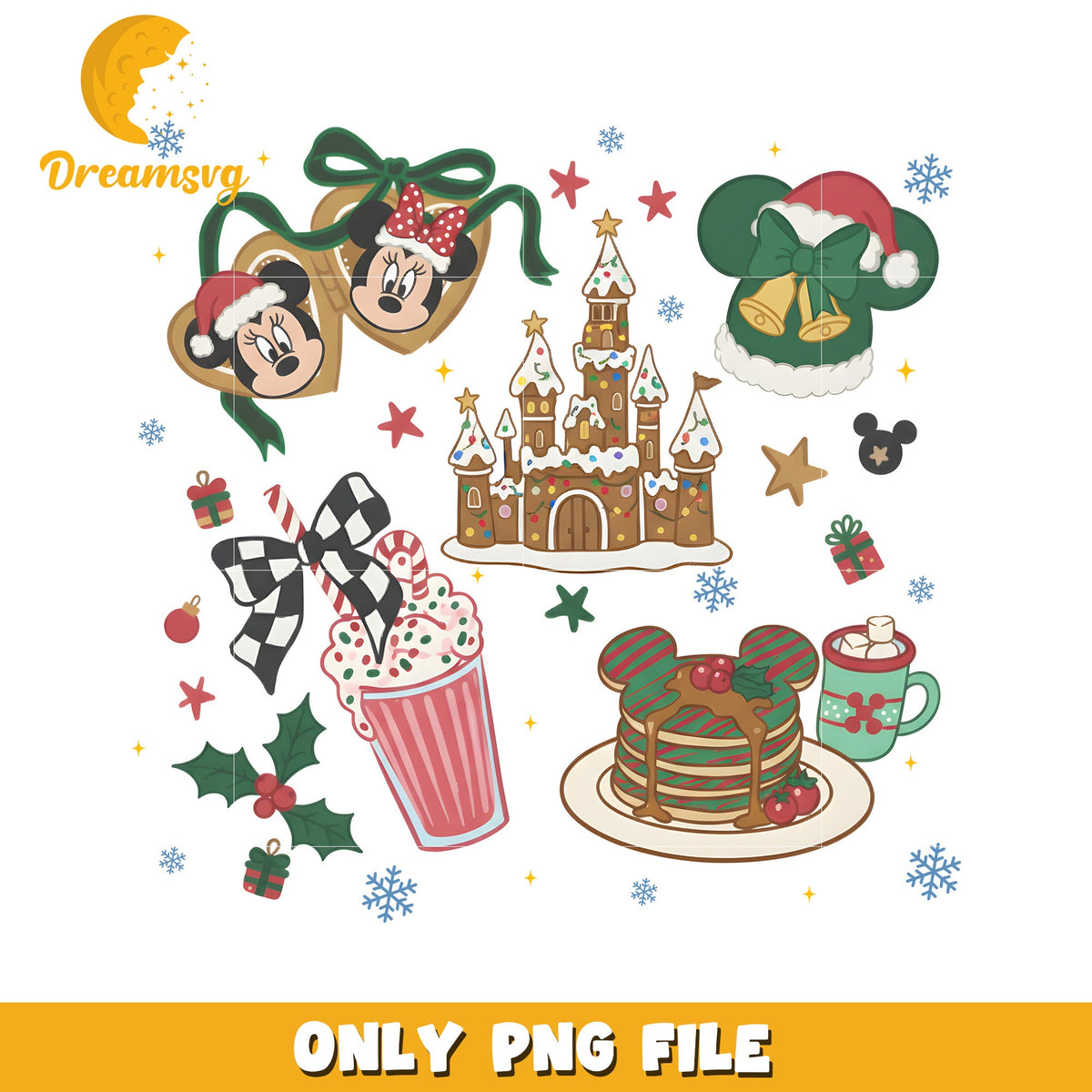 Disney mouse png, festive disney png, winter wonderland png