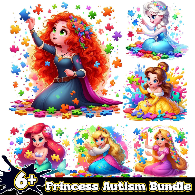 Disney Princess Autism Bundle 6+ PNG