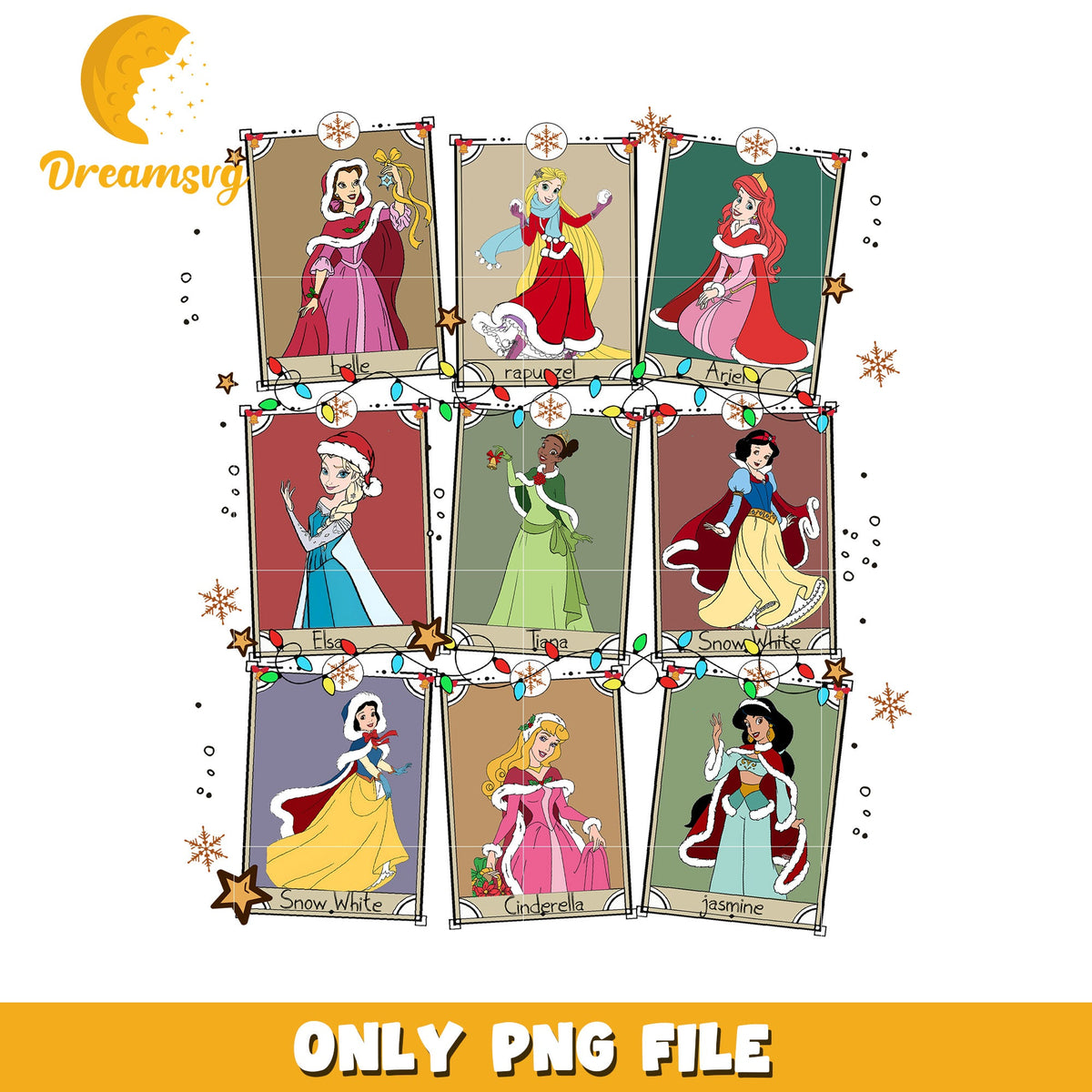 Disney princess png, festive disney png, winter wonderland png