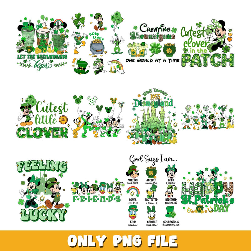 Mickey mouse St Patrick's day bundle png, Disney cartoon png, Digital download