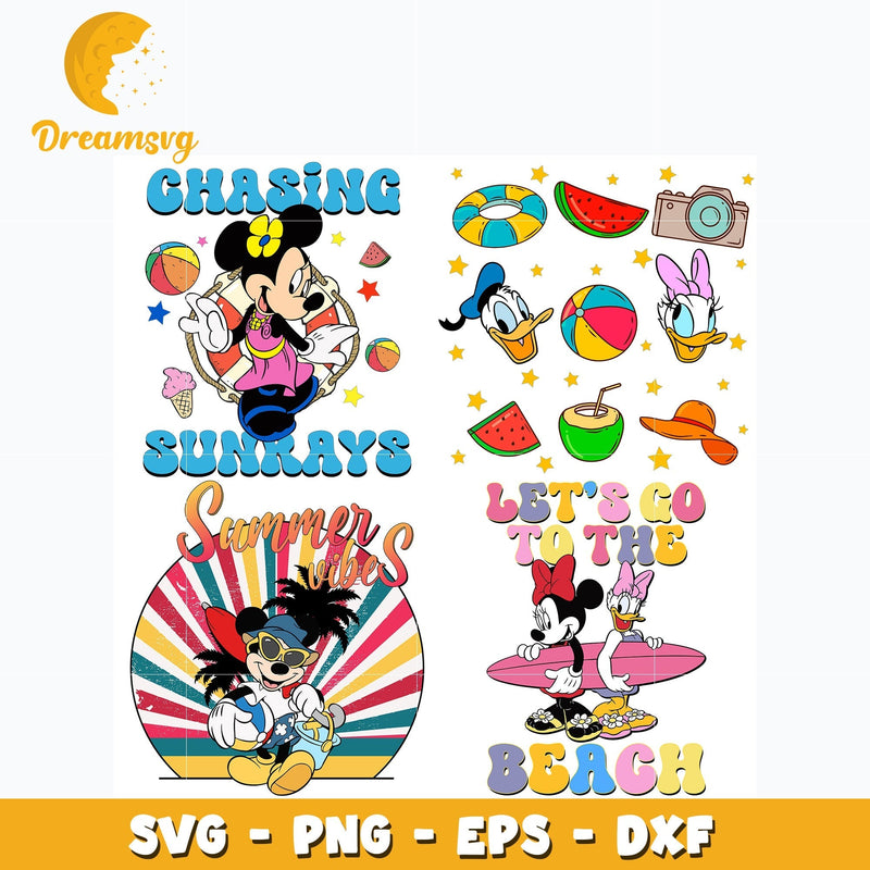 Mickey And duck Summer Vibes bundle svg, Disney svg, Digital download