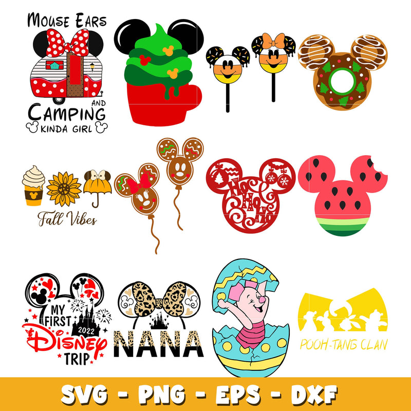 Mickey Mouse snack Christmas  bundle svg, Disney cartoon svg, Digital download