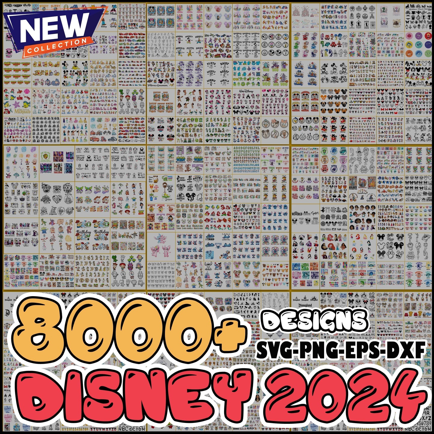 Ultimate 8000+ Design Disney Svg Bundle Disney Characters Clipart Bundle Disney Silhouette Vectors Svg Cut Files Digital Bundle (2025 Version)