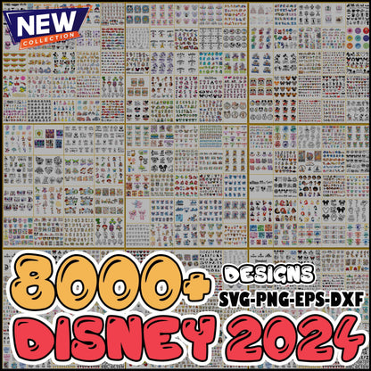 Ultimate 8000+ Design Disney Svg Bundle Disney Characters Clipart Bundle Disney Silhouette Vectors Svg Cut Files Digital Bundle (2025 Version)