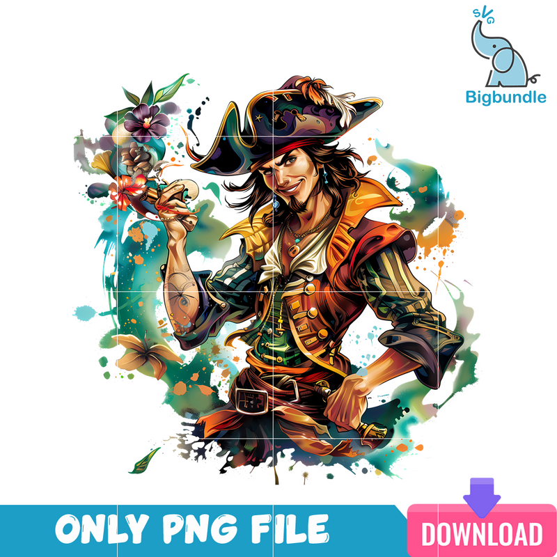 Disney Characters Jack Sparrow Flower PNG