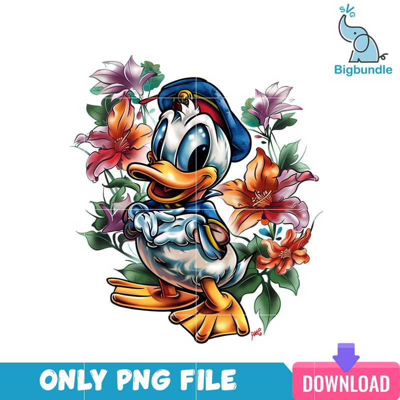 Disney Characters Donald Duck Flower PNG