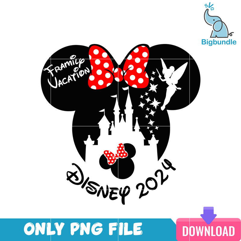 Disney Vacation 2024 Minnie Themed PNG