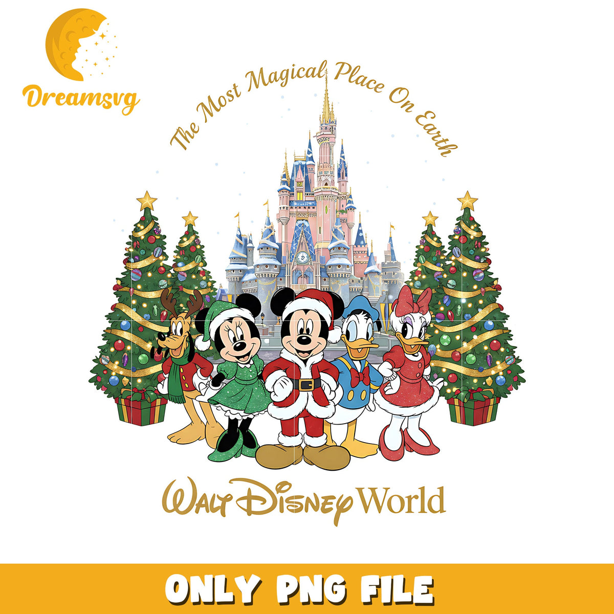 Disney world png, christmas season png, disney png