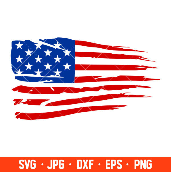 Distressed American Flag Svg, 4th of July Svg, Patriotic Svg, Independence Day Svg, USA Svg, Cricut, Silhouette Vector Cut File